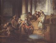 Gerbrand van den Eeckhout Christ teaching in the Synagogue at Nazareth (mk33) oil on canvas